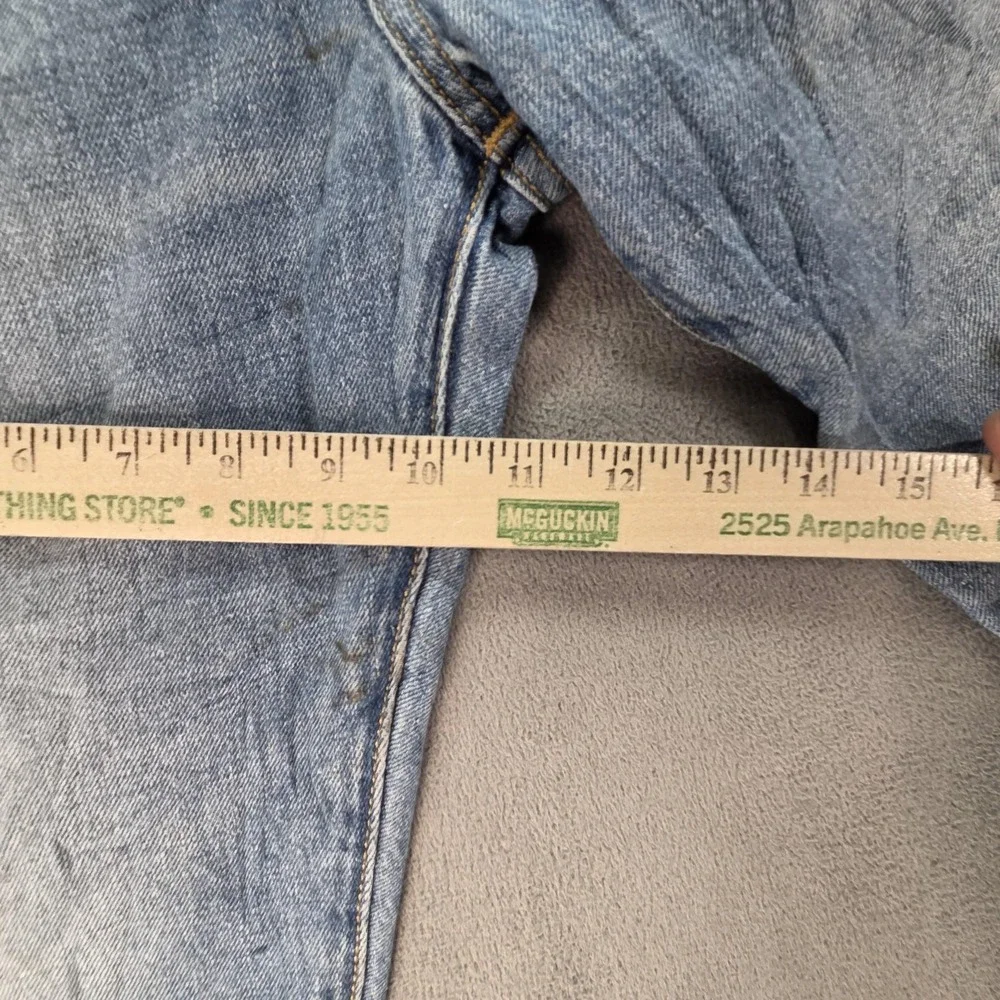 Levis 501 Jeans Mens Selvedge Blue Light Wash Slim Whiskers Thrashed‎ Fits 31x31